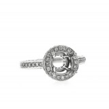 0.81 Cts. 14K White Gold Diamond Engagement Ring Setting With Halo